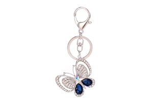 3204169 Rhinestone Butterfly Keychain