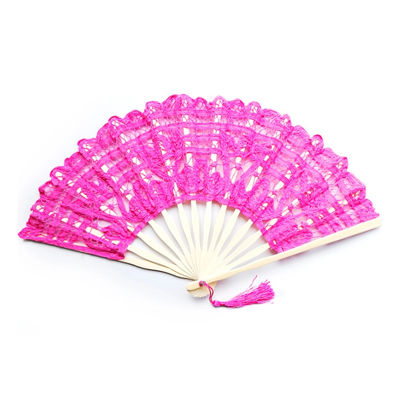 pink lace fan