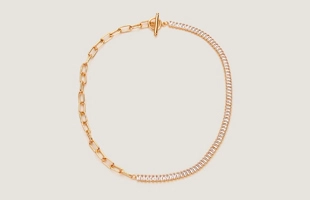 3104205 Zircon Chain Tbar Necklace