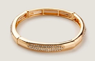 3104156 Gold Tone Metal Bar Stretch Bracelet