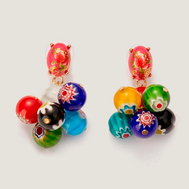 bead cluster earrings