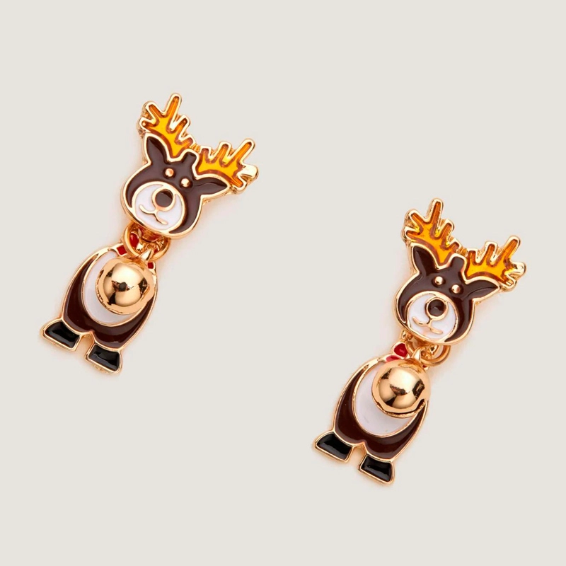 reindeer christmas earrings