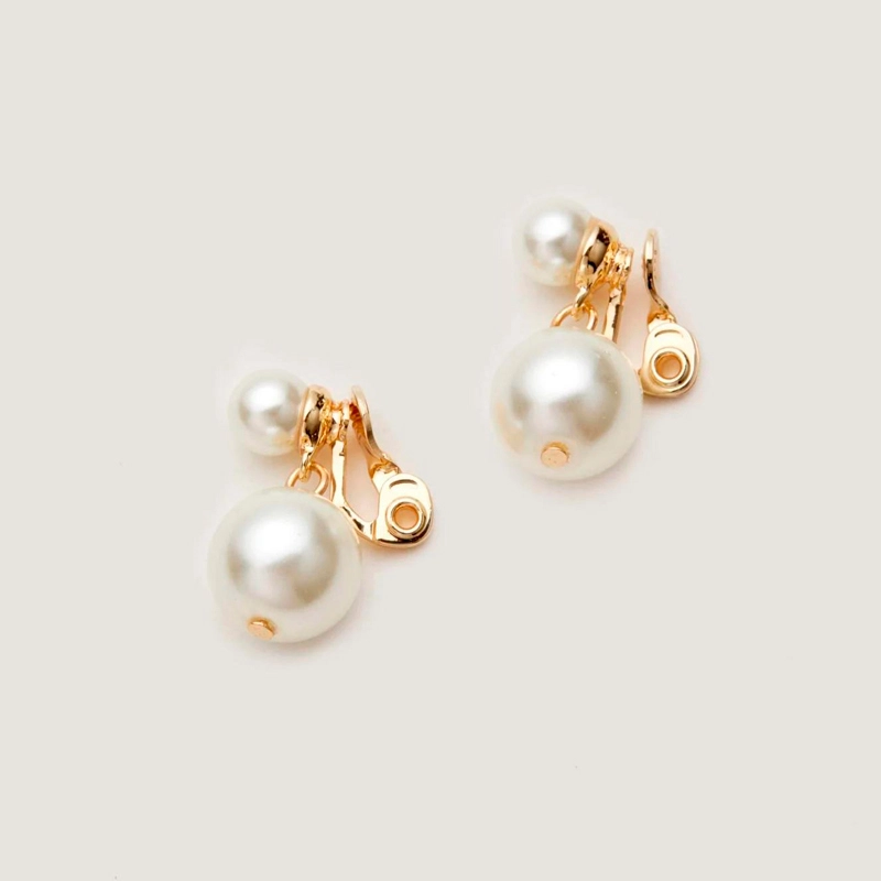 clip on pearl drop earrings