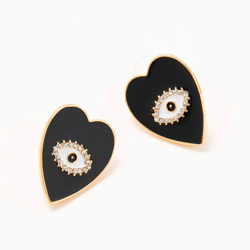 evil eye heart earrings