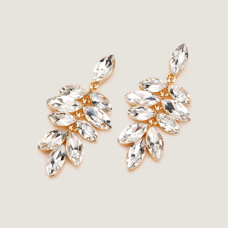 crystal cluster drop earrings