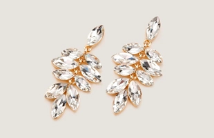 3104200 Cluster Crystal Stone Drop Earrings