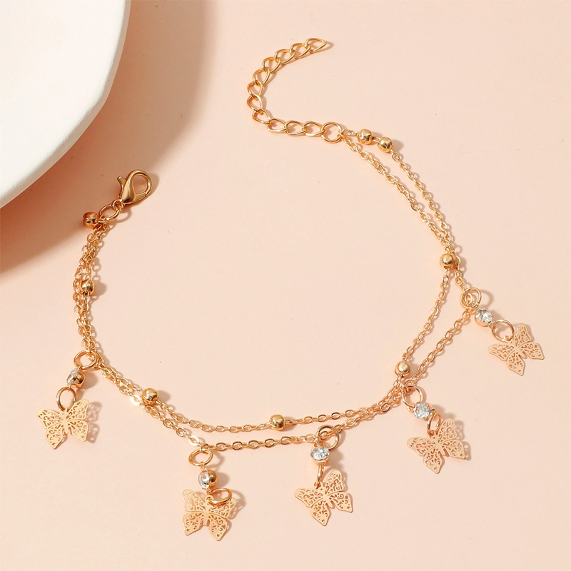 butterfly charm anklet