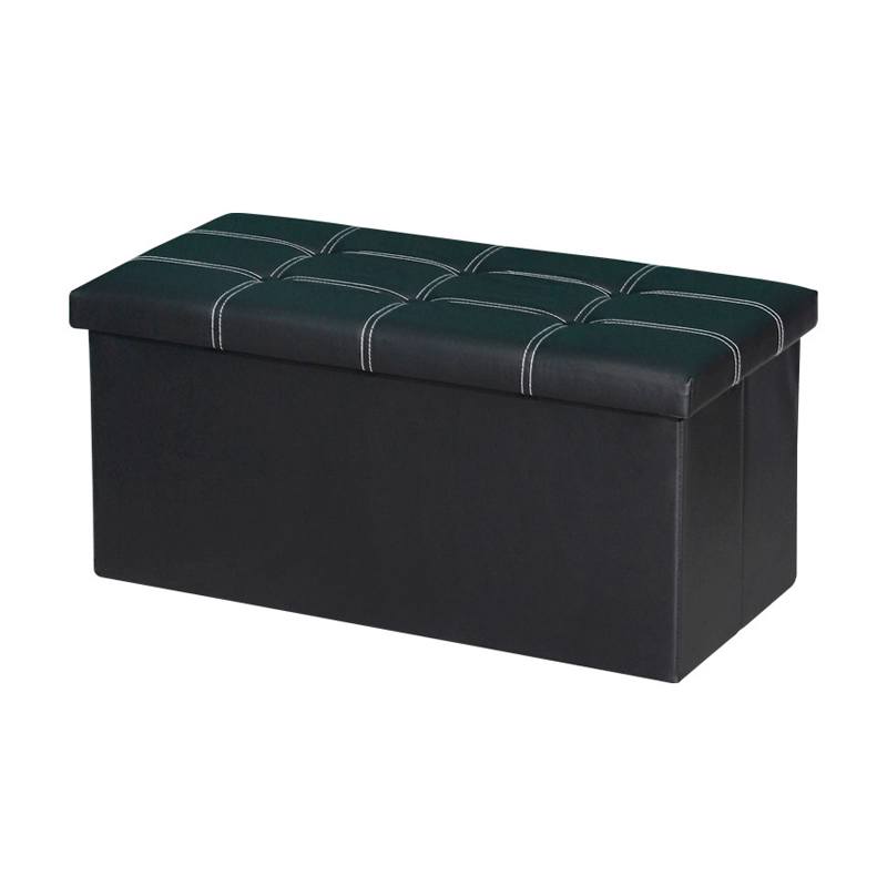 leather foldable storage box ottoman stool