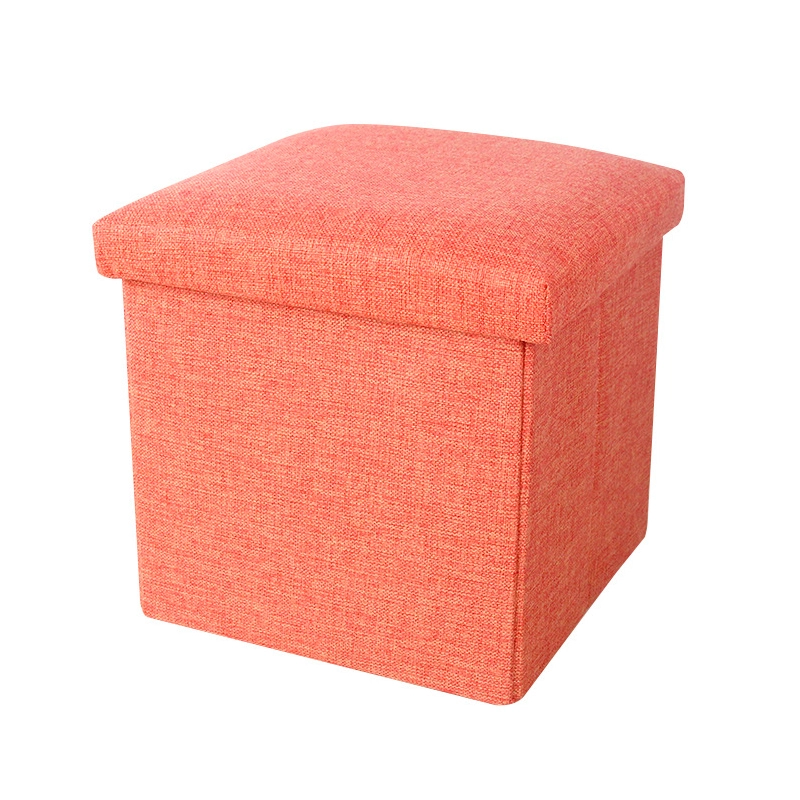 linum orange foldable storage box stool