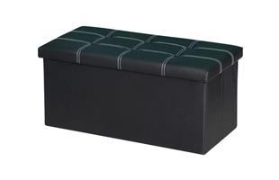 3504242 Leather Foldable Storage Box Ottoman Stool