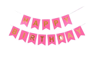 3304528 Pink Happy Birthday Banner