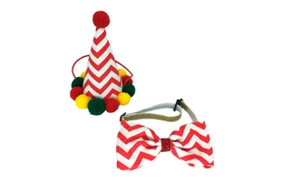 3404062 Pets Christmas Bow Tie and Hat Set