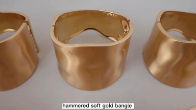 Hammered Soft Gold Bangle