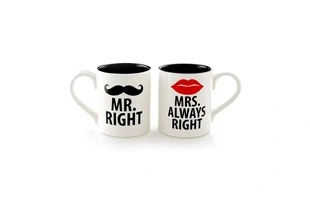 3210446 Ceramic Coffee Mug Set Mr & Mrs Mugs