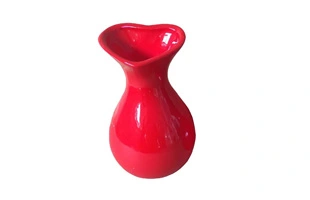 3210445 Valentines Ceramic Red Heart Flower Vase