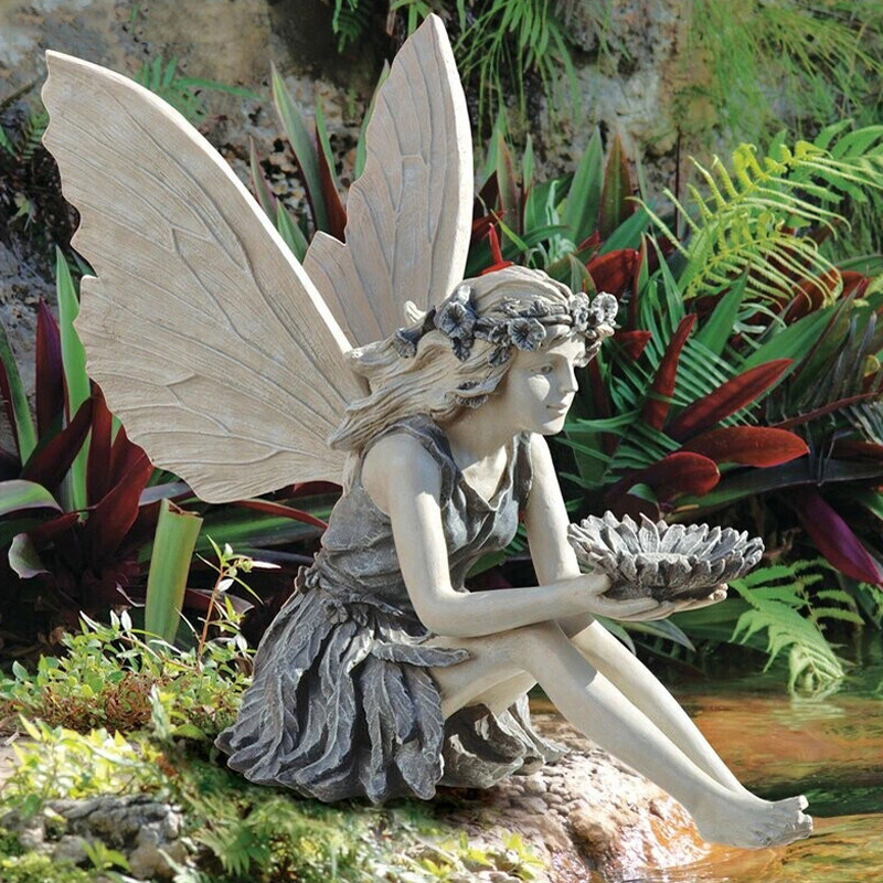 Garden decoration angel resin ornaments