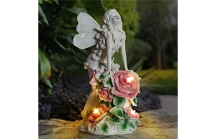 3210198 garden solar flower fairy statue