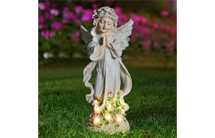 3210197 garden solar flower fairy statue
