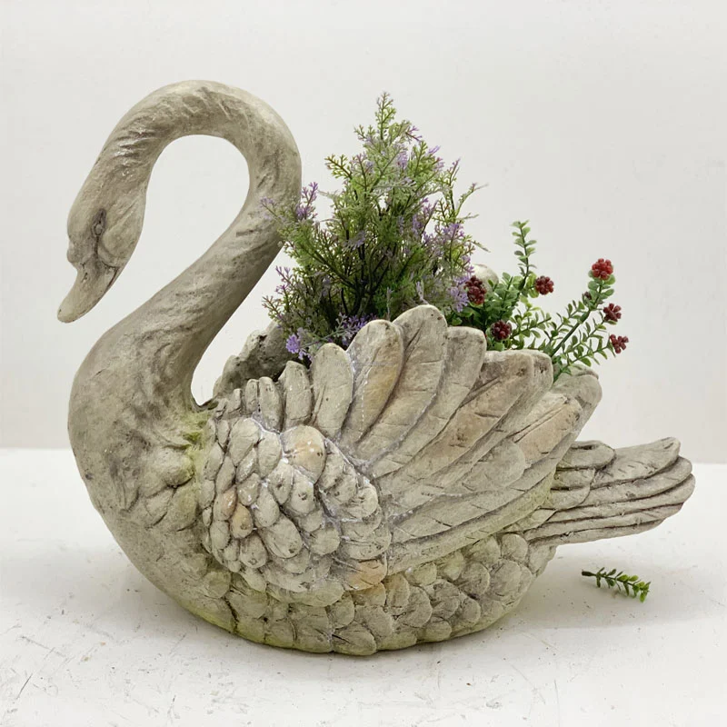 swan flower pot