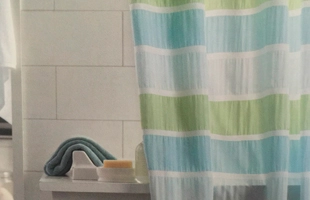 3304309 Green Stripe Shower Curtain