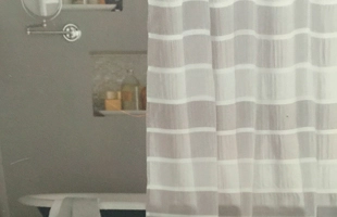 3304310 Grey Stripe Shower Curtain