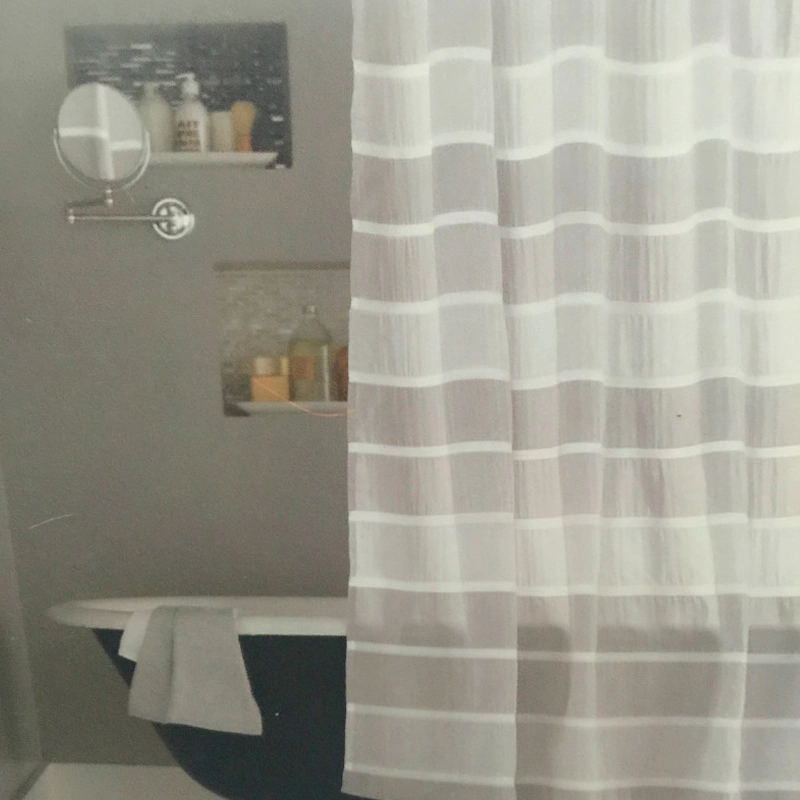 grey stripe shower curtain