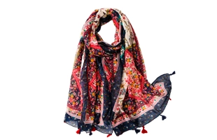 3204185 Boho Print Tassel Scarf