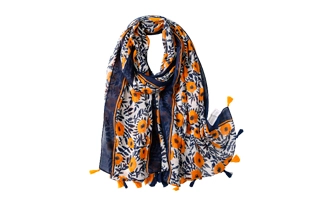 3204192 Vintage Daisy Tassel Scarf