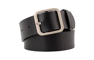 3204096 Fashion Black Square Buckle Belt