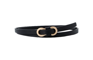 3204104 Thin Black 8 Shaped Buckle Belt