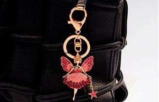 3204167 Pave Stone Fairy Keychain