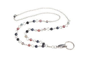 3204127 Metallic Glass Bead Lanyard