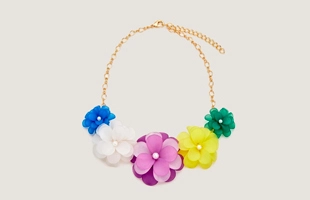 3104225 Handmade Flower Statement Necklace