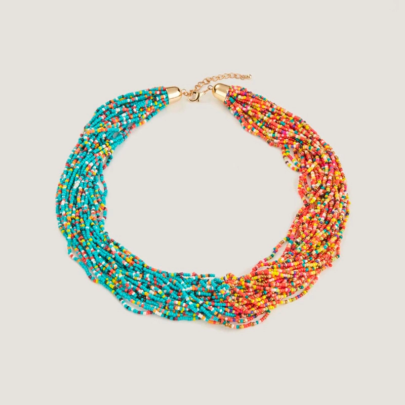 multi strand seed bead necklace