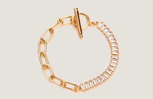 3104141 Zircon Chain T Bar Bracelet