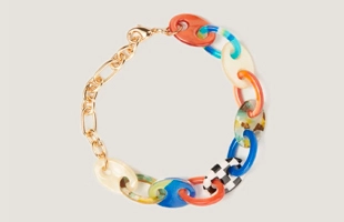 3104153 Multi Tropical Resin Link Bracelet