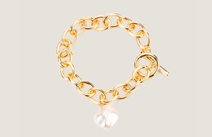 3104150 Pearl Drop Charm & Link Bracelet