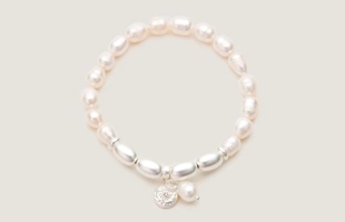 3104146 Silver Tone Pearl Bracelet