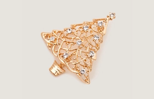 3104165 Gold Christmas Tree Brooch