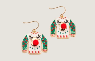 3104204 Christmas Coat Drop Earrings