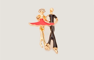 3104164 Enamel Double Dance Brooch