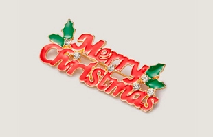 3104168 Merry Christmas Brooch