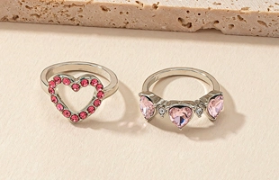 3104244 Love and Heart Ring Set