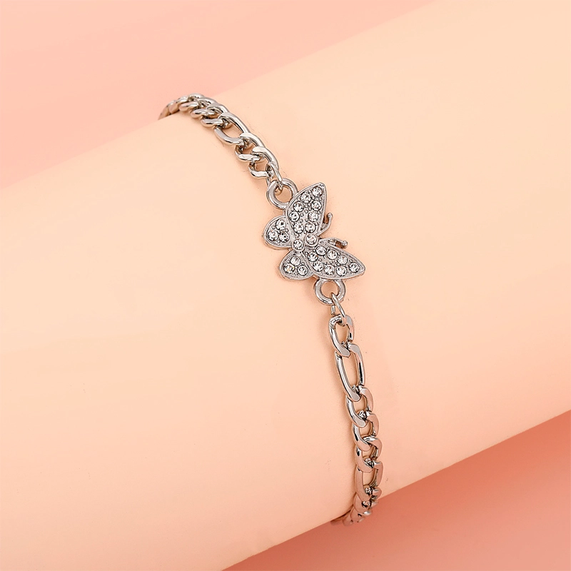 rhinestone butterfly anklet