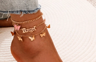3104122 Angle Butterfly Charm Anklet
