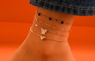 3104124 Butterfly Charm Anklet Set