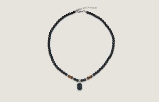 3104292 Men's Natural Stone Pendant Necklace