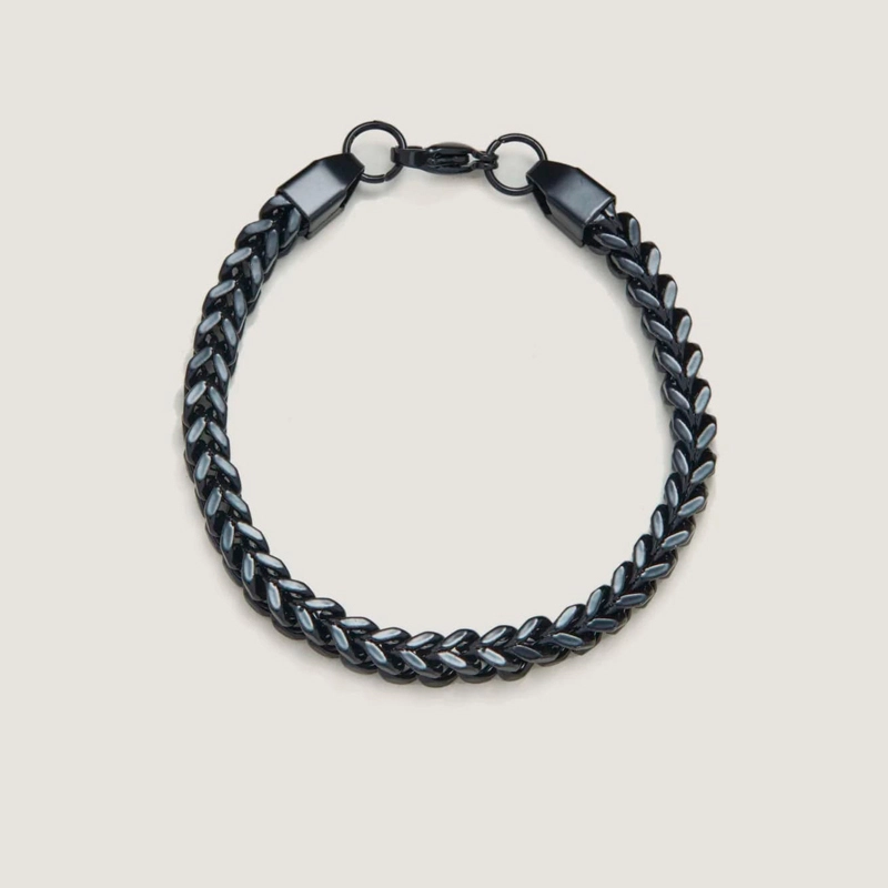 men's chunky black bracelet