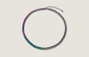 3104289 Men's Rainbow Colorful Titanium Necklace