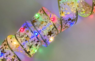 3504194 Christmas Colorful Ribbon Lights